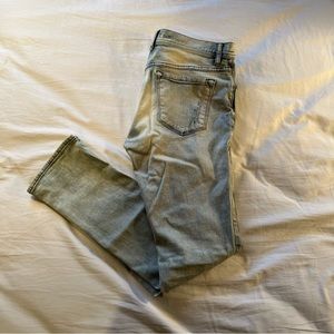 Acid Washed Rogue Distressed Denim Jeans - 34W